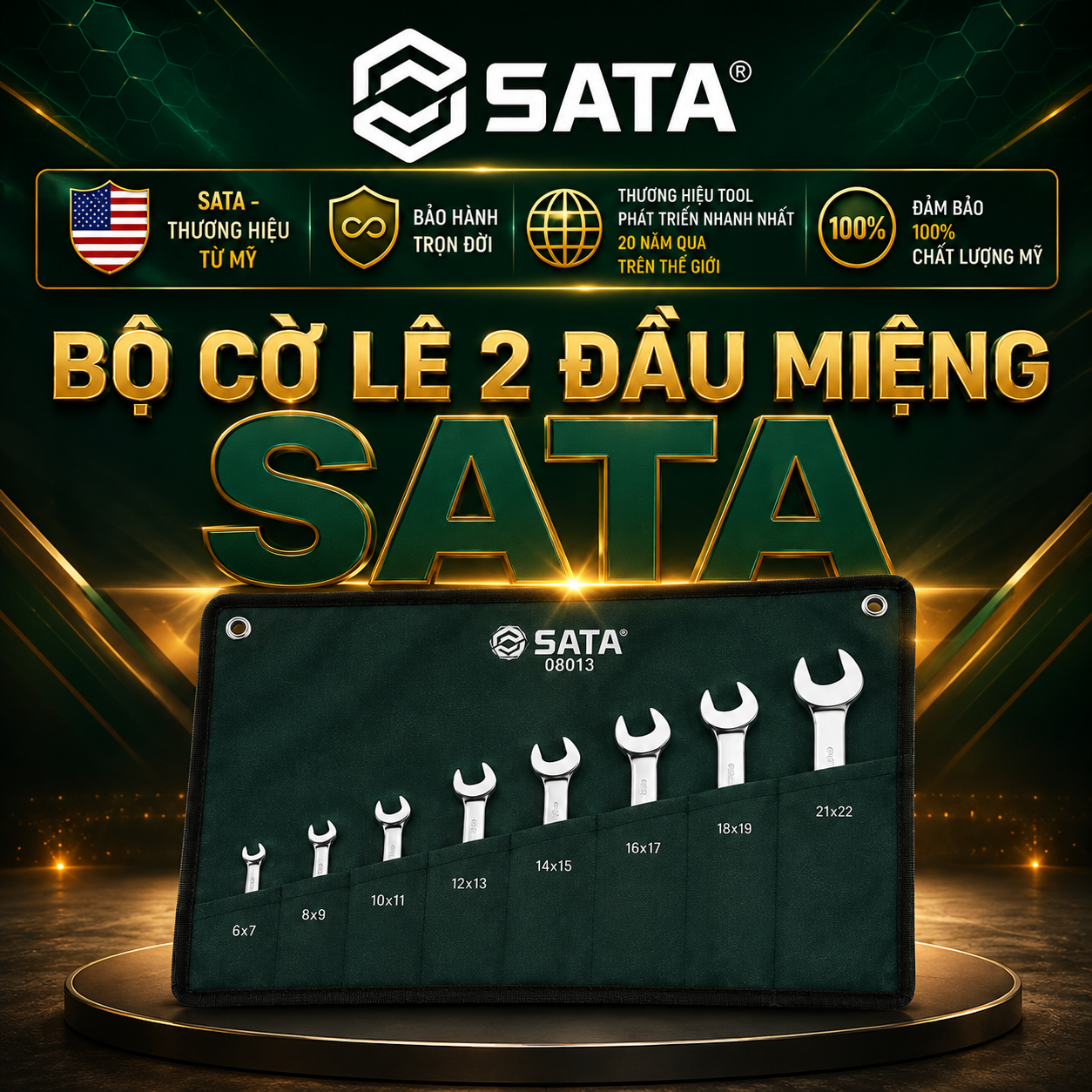BỘ CỜ LÊ 2 ĐẦU MIỆNG SATA CHÍNH HÃNG TẠI HẢI PHÒNG – GIẢI PHÁP CHUYÊN NGHIỆP CHO NHÀ MÁY, GARA VÀ BẢO TRÌ CÔNG NGHIỆP