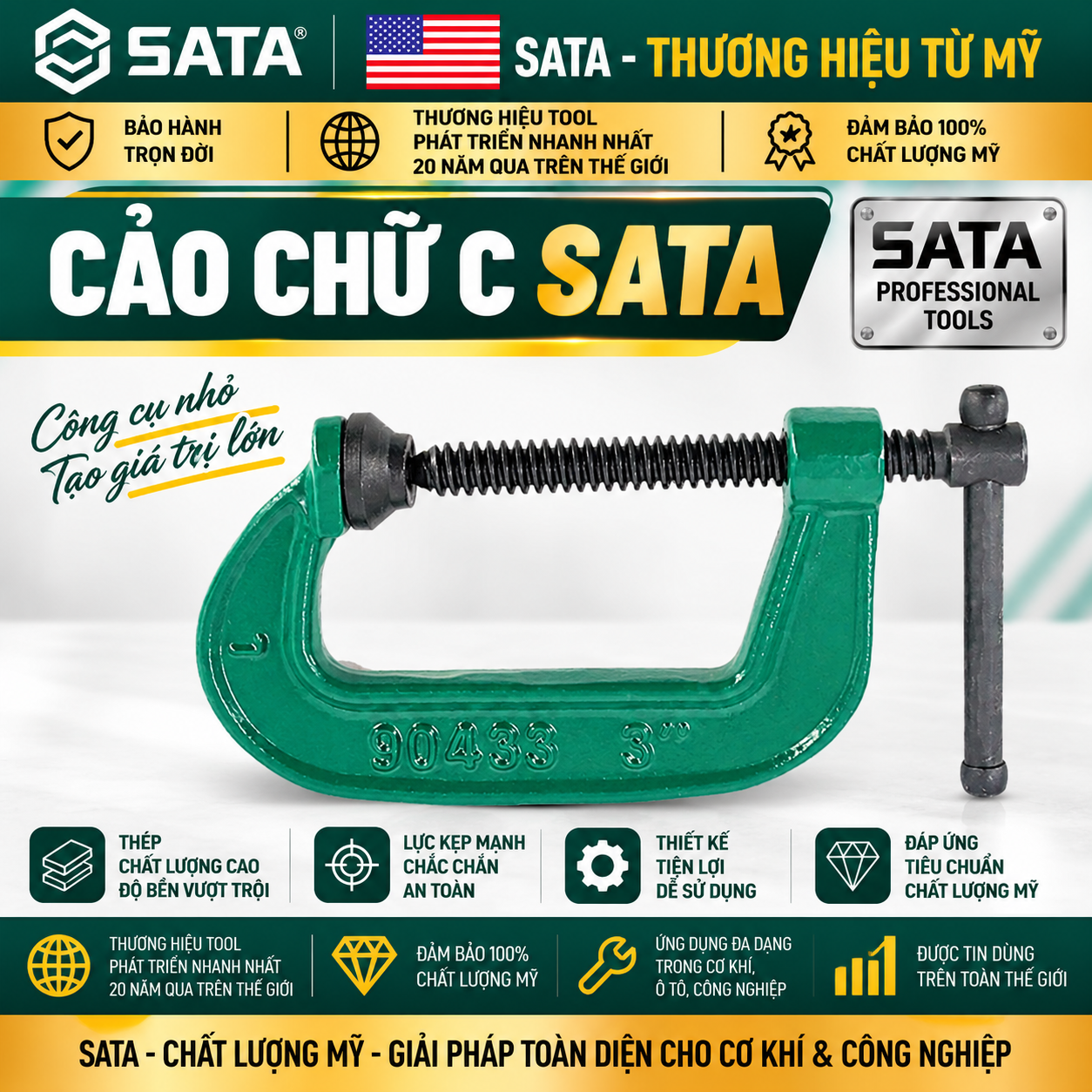 Cảo Chữ C SATA – Dụng Cụ Kẹp Và Gá Giữ SATA Tại Hải Phòng